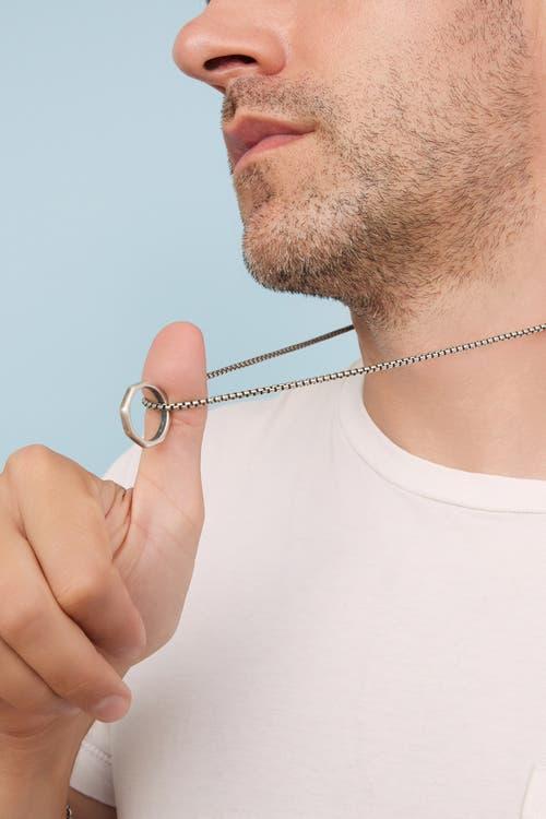 Oradina Mens Bolt Pendant Necklace in Sterling Silver at Nordstrom, Size 22 Product Image