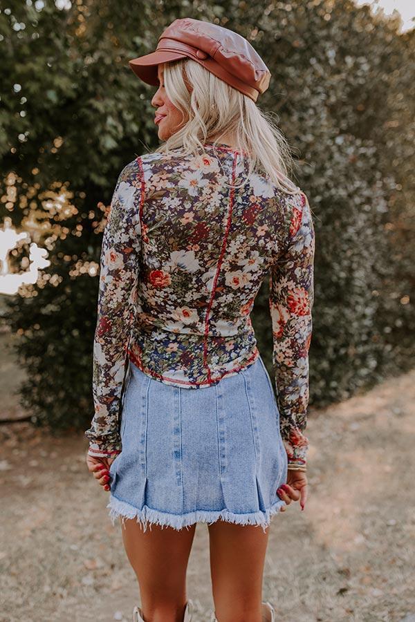 Floral Dreams Mesh Top in Purple Product Image