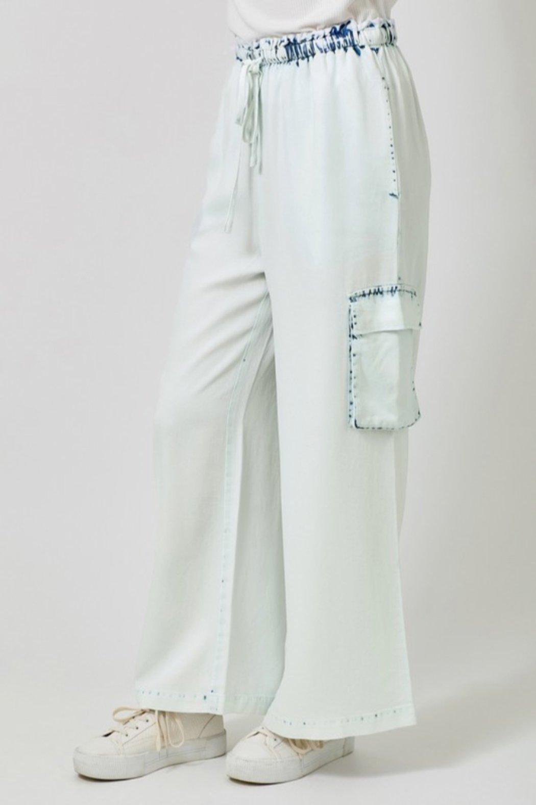 Tencel Wide Leg Cargo Pants Product Image