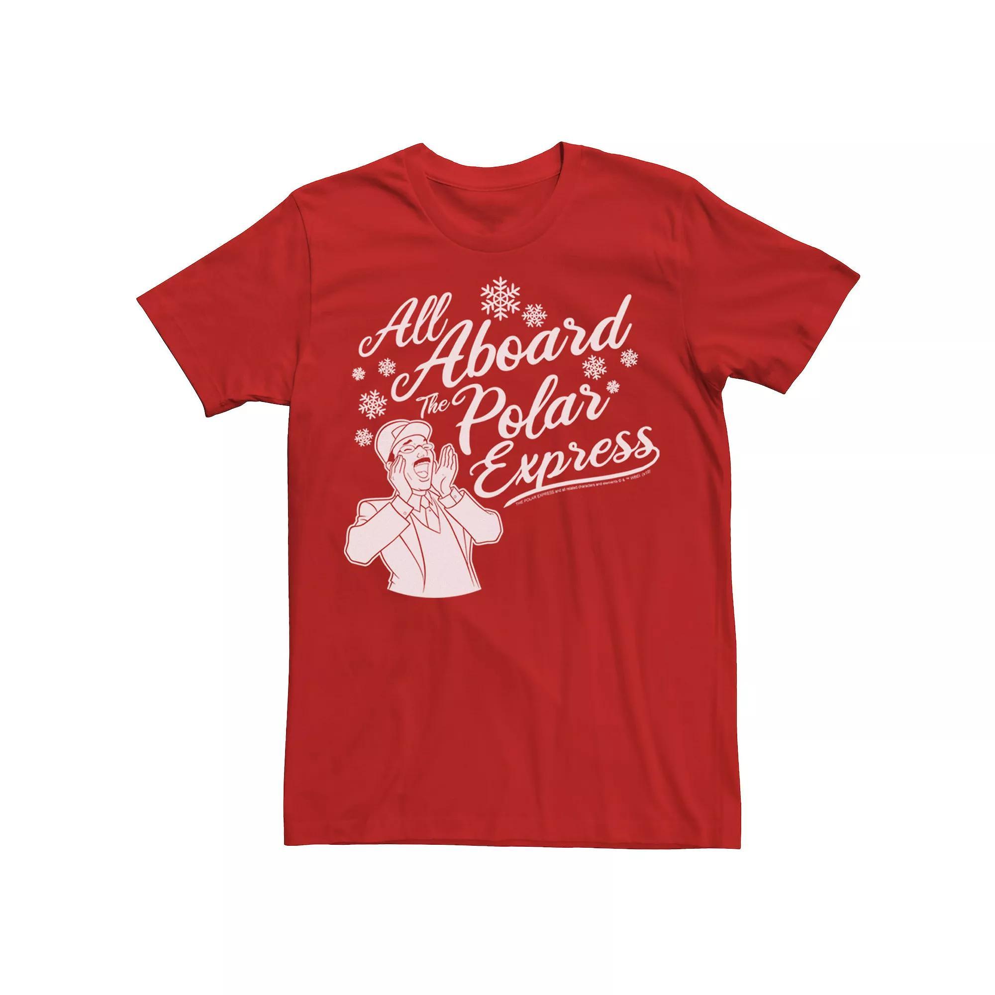 Men's The Polar Express All Aboard The Polar Express Tee, Size: Medium, Red Product Image