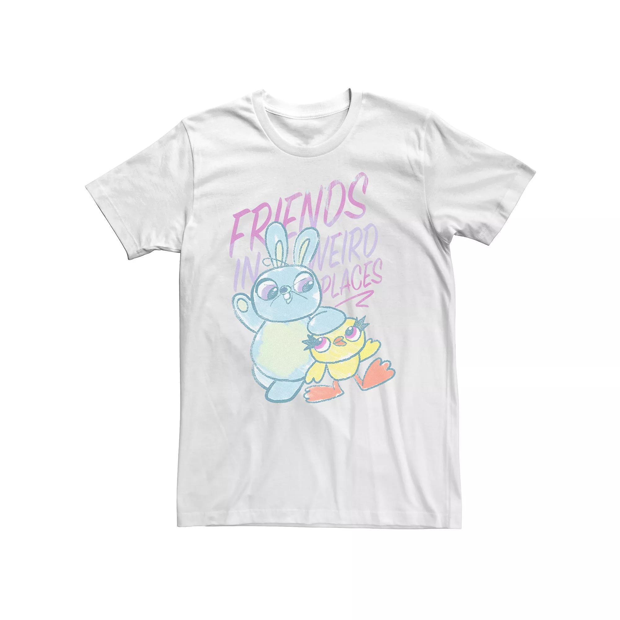 Big & Tall Disney / Pixar Toy Story 4 Ducky & Bunny Friends Sketch Tee, Men's, Size: XLT, White Product Image