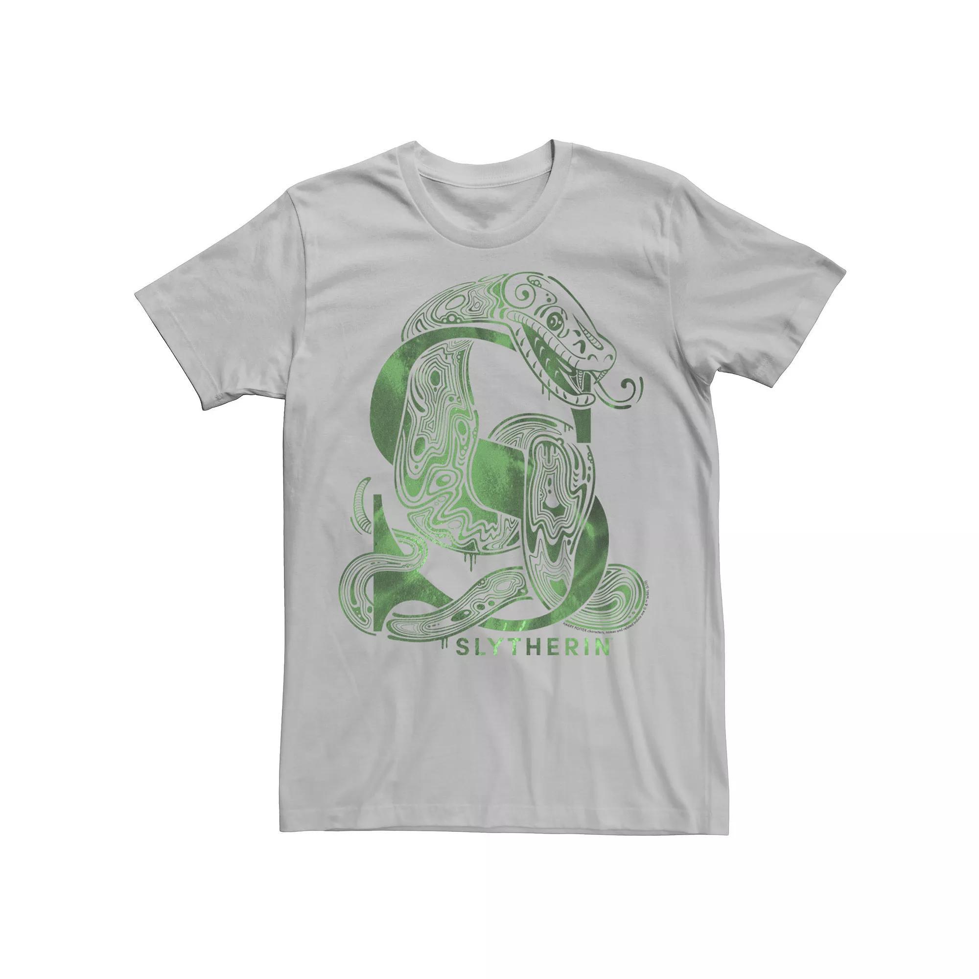 Mens Harry Potter Deathly Hallows 2 Slytherin Green Hue Logo Tee Product Image