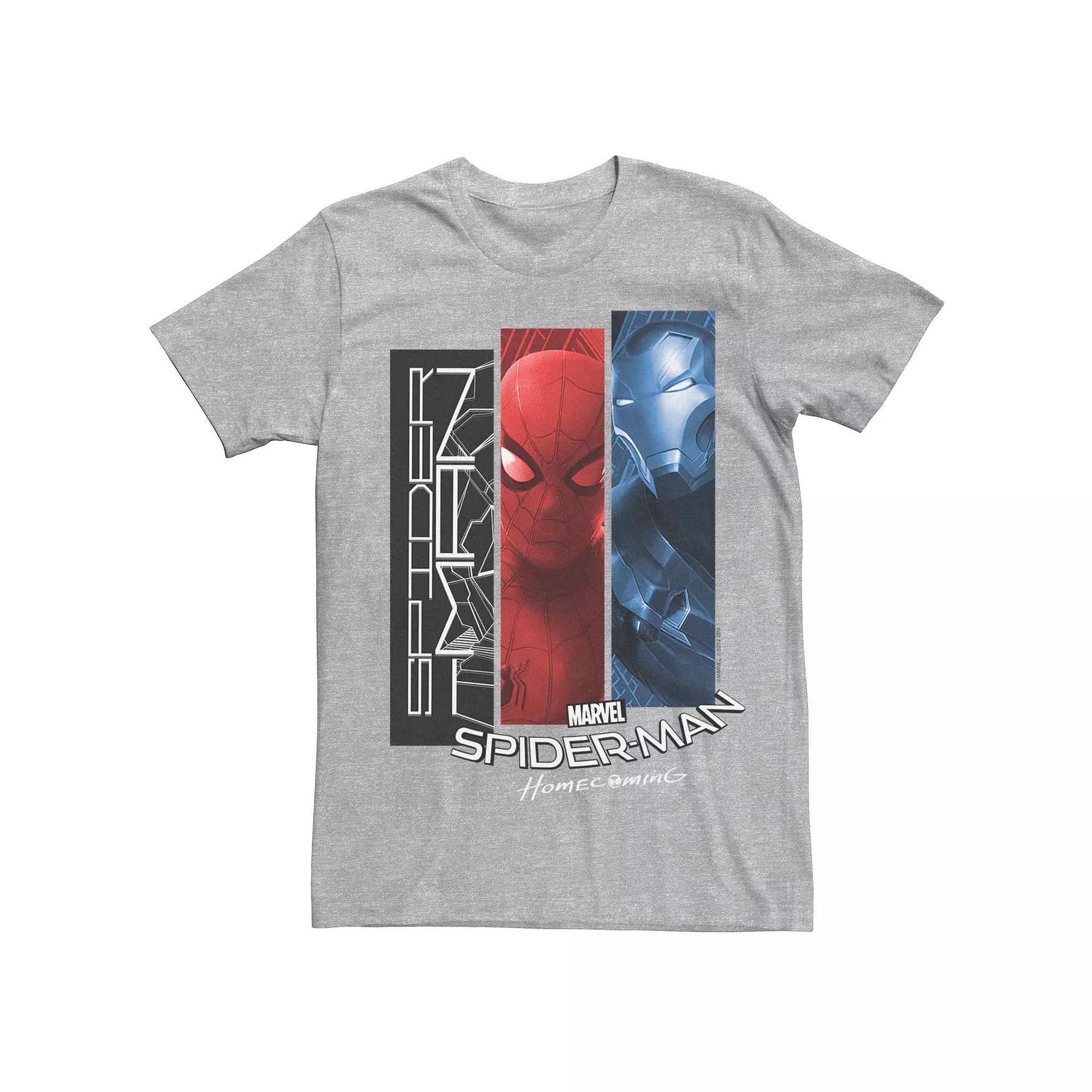 Men's Marvel Spider-Man Iron Man Panel Graphic Tee, Size: 3XL, Athletic Grey Product Image