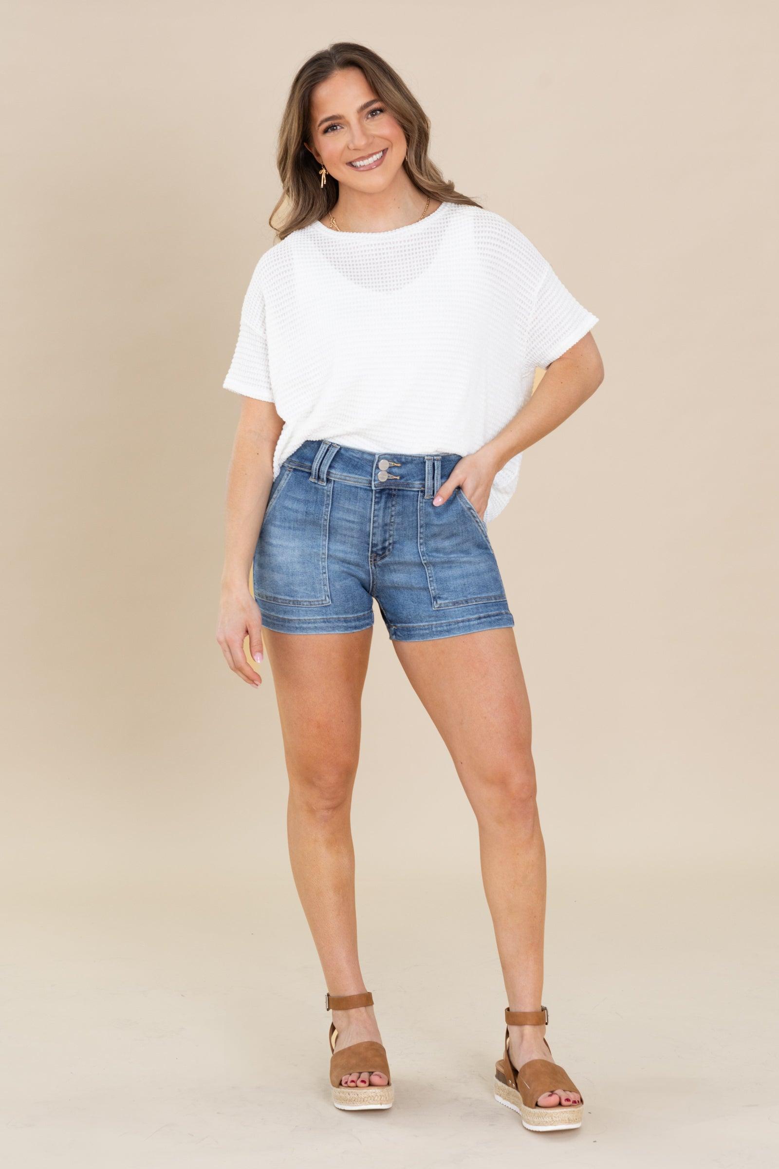 Risen Double Button Patch Pocket Shorts Product Image