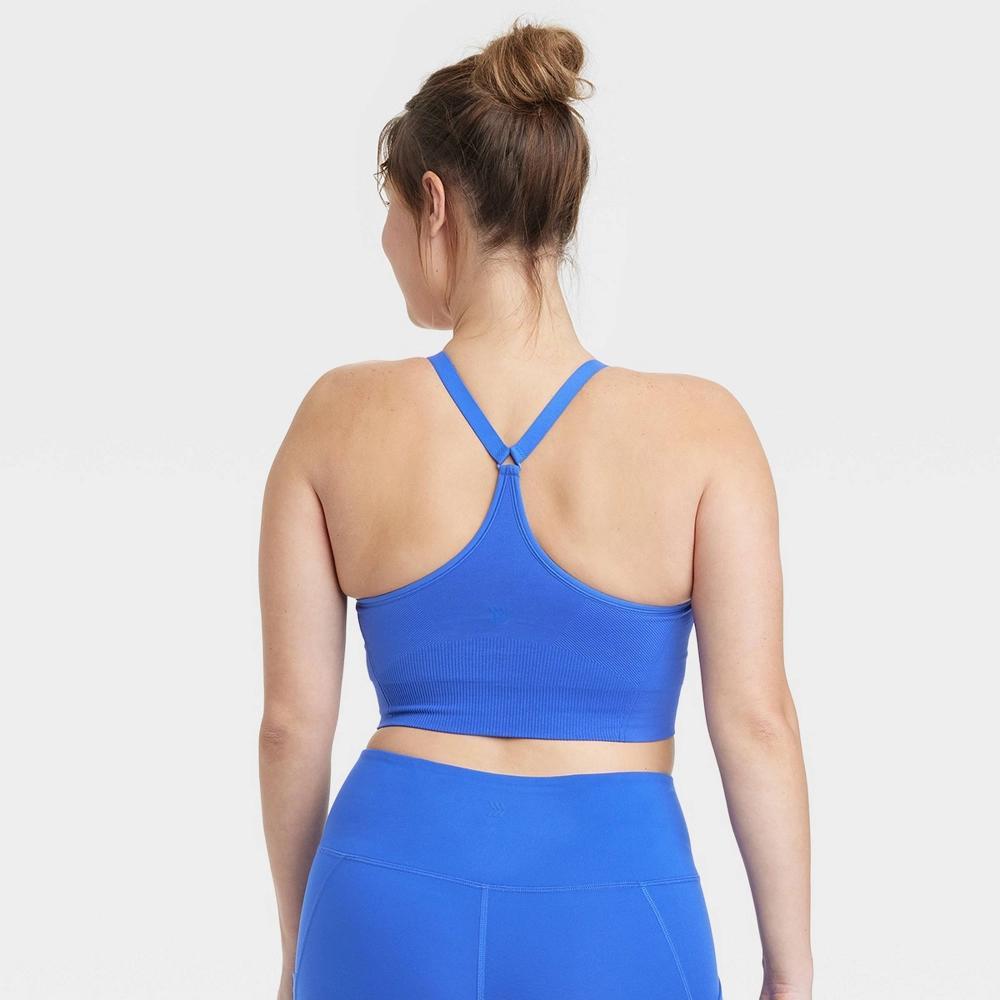 Womens Seamless Medium Support Cami Sports Bra - All In Motion Black S: Racerback, Removable Padding Product Image