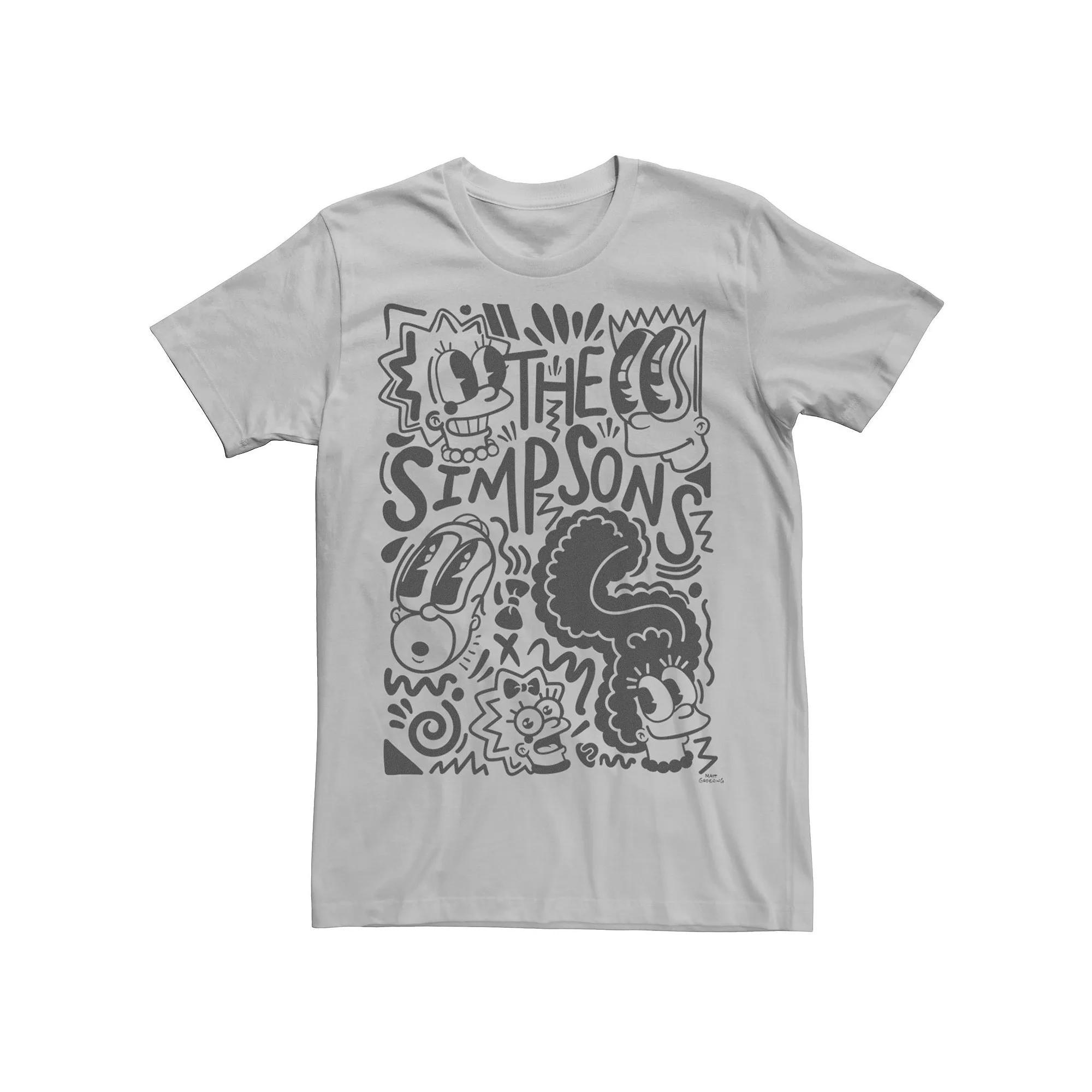 Men's The Simpsons Pop Art Mashup Tee, Size: Small, Silver Product Image