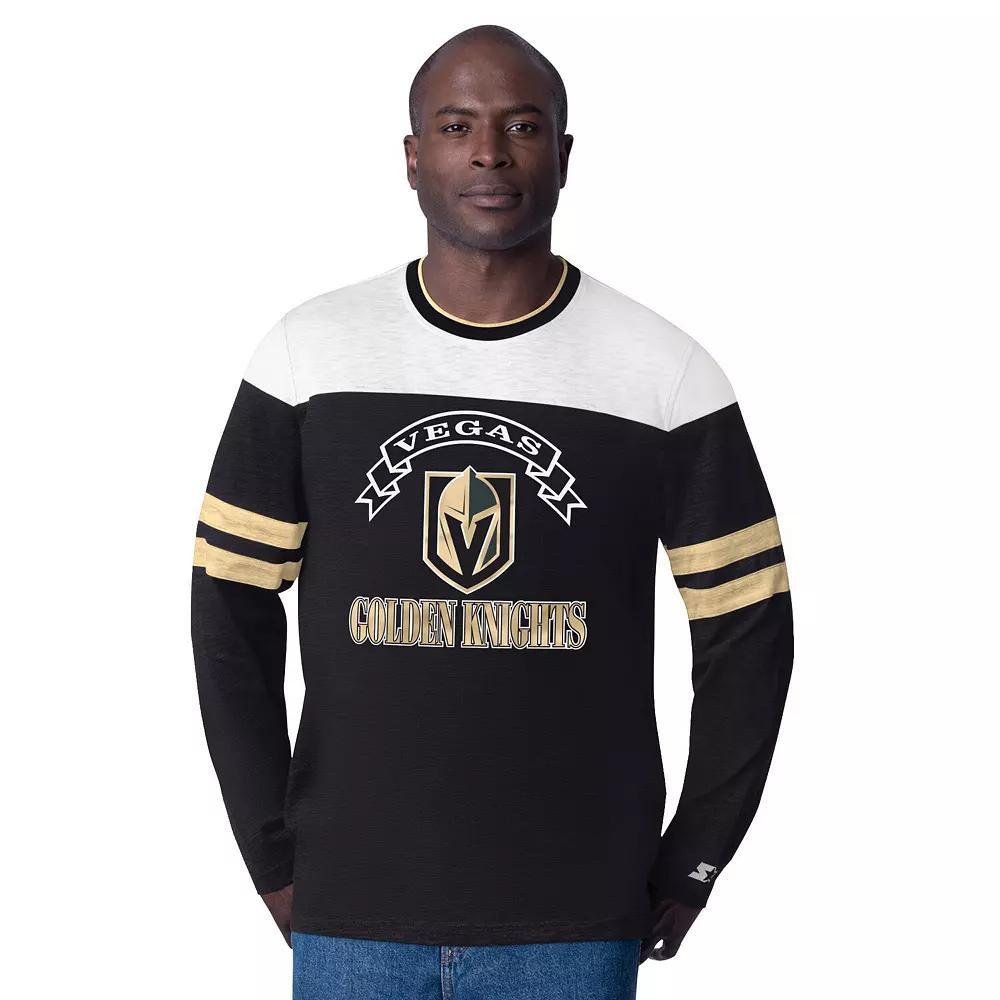 Men's Starter  Black Vegas Golden Knights Blitz Durene Long Sleeve T-Shirt, Size: Large, Lvk Black Product Image
