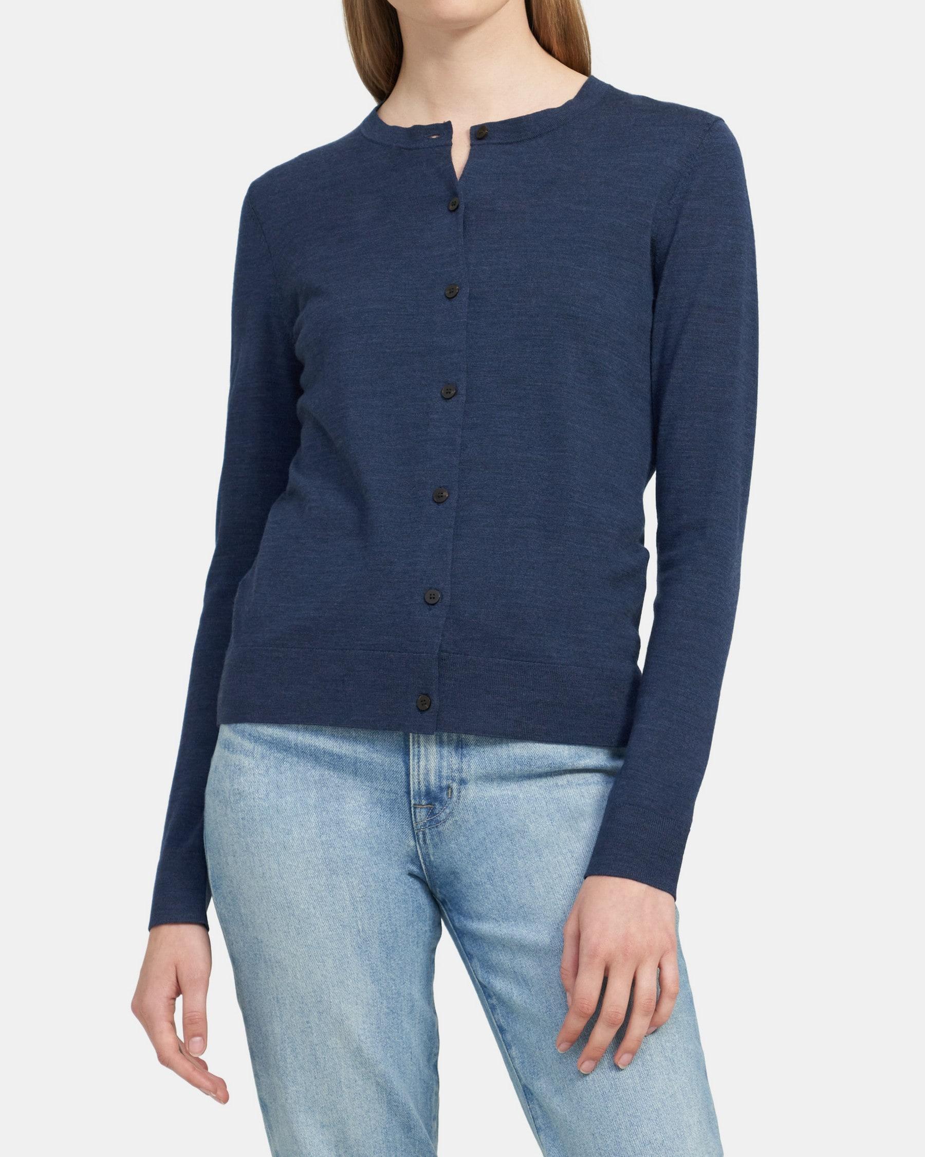 Easy Crewneck Cardigan in Ace Wool Product Image