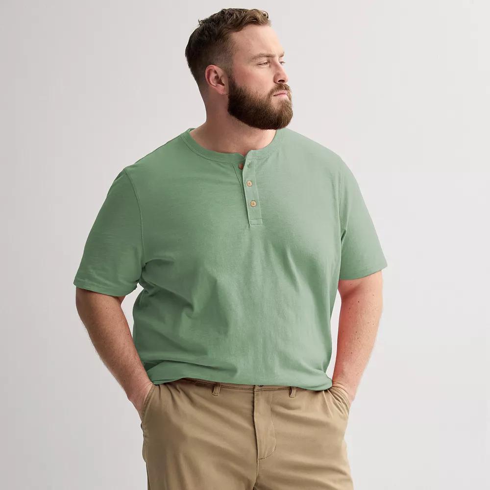 Big & Tall Sonoma Goods For Life® Short Sleeve Henley Shirt, Men's, Size: XXL Tall, Green Product Image