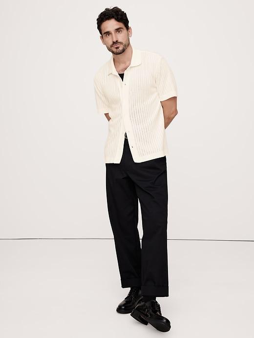 Ribbed Modal-Cotton Resort Shirt Product Image