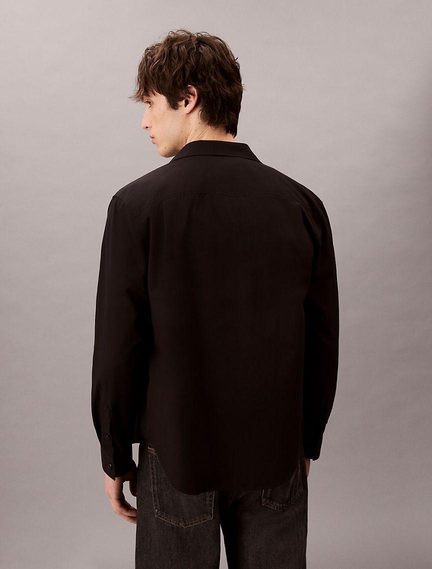Cotton Poplin Relaxed Button-Down Shirt  Product Image