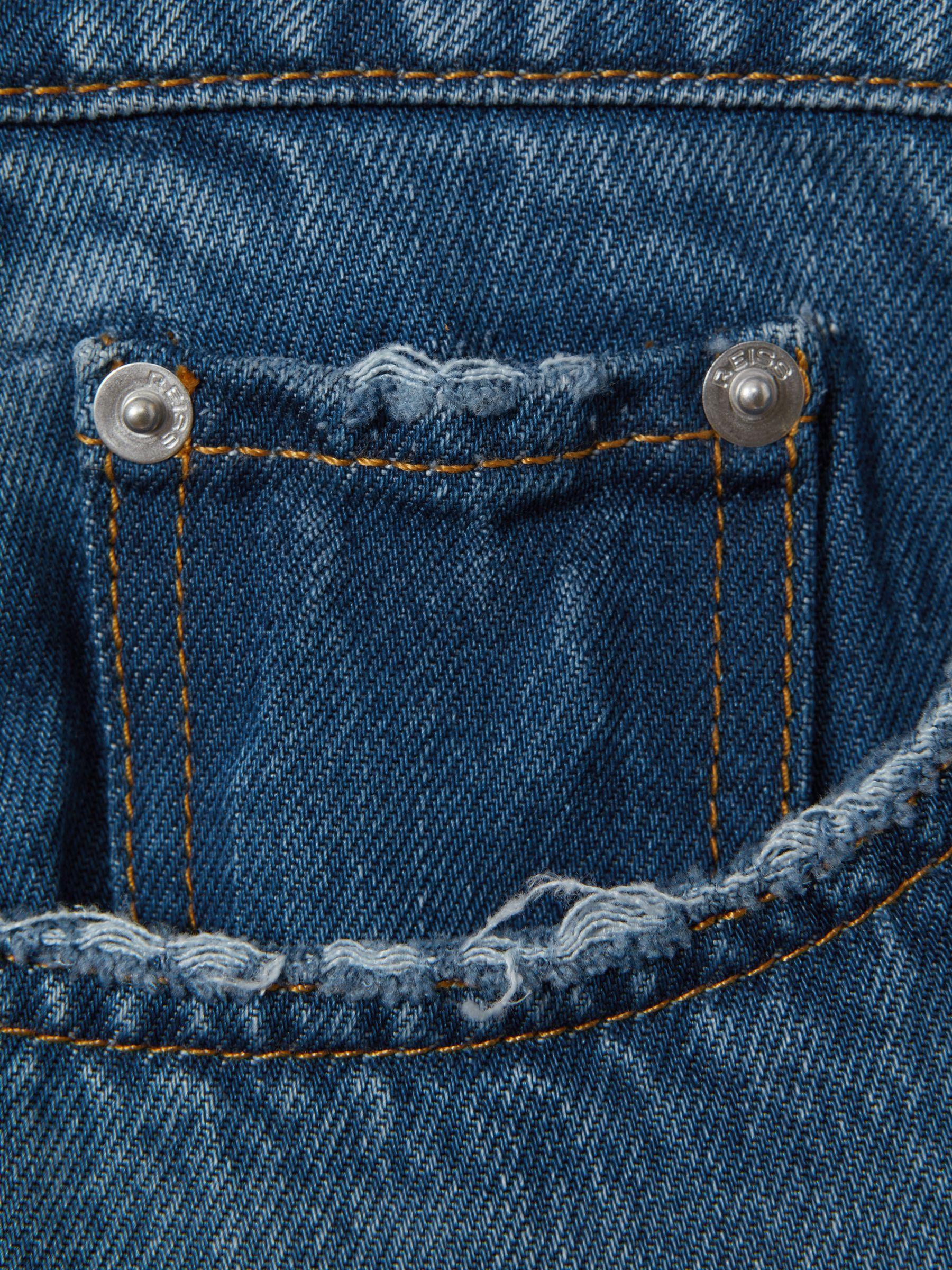 Lightweight Viscose Blend Relaxed Jeans in Mid Blue Product Image
