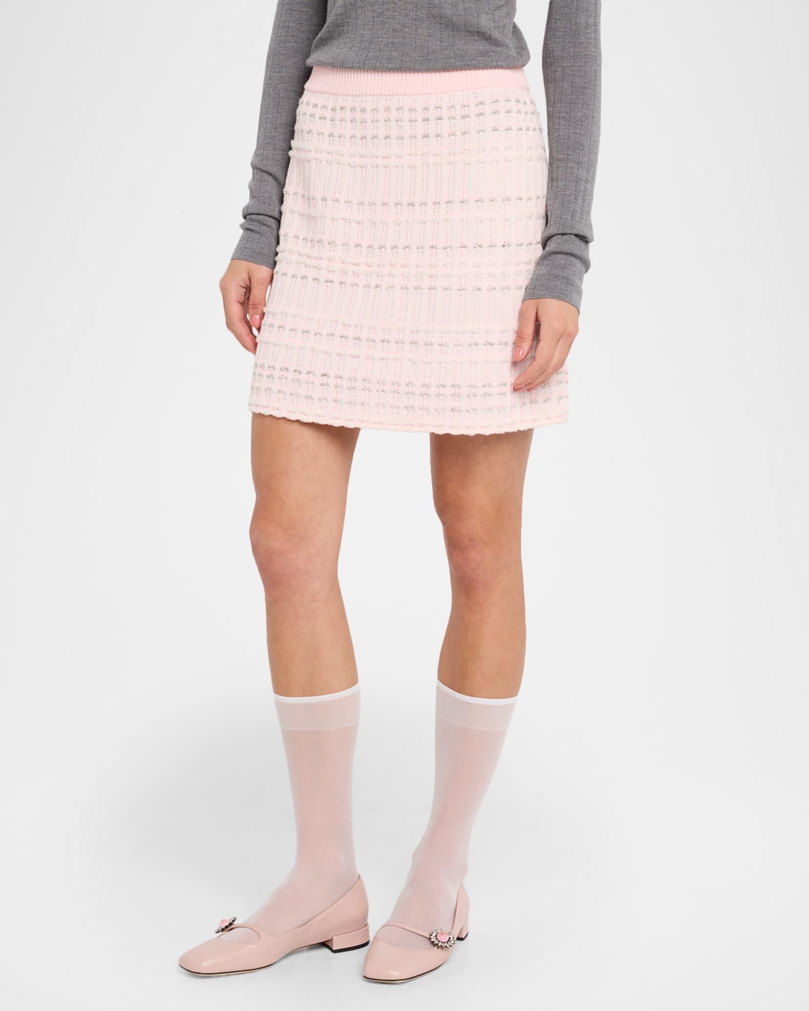 Seersucker Knit Tweed Jacquard Mini Skirt Product Image