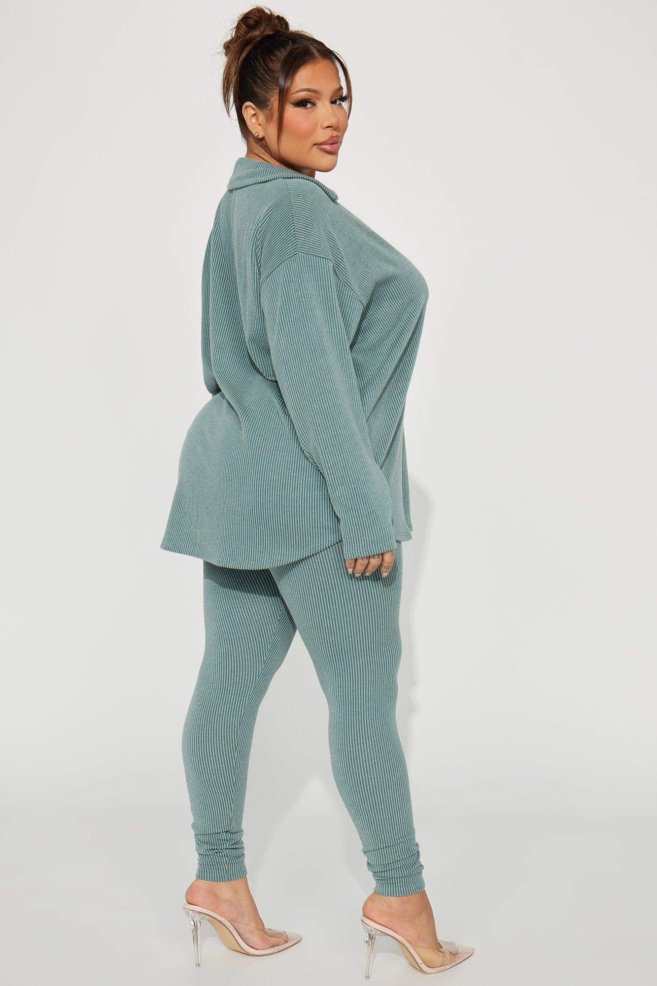 Maddie Ribbed Legging Set - Sage Product Image