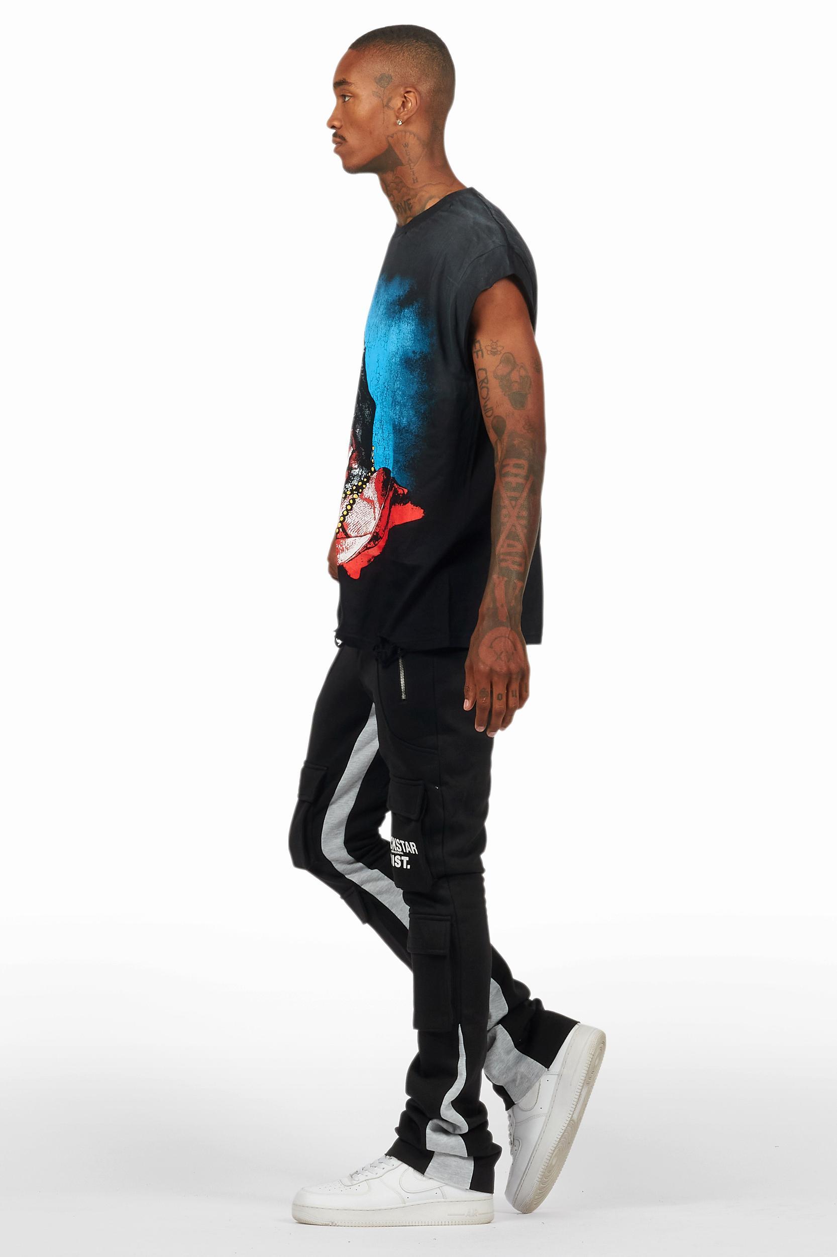 Gonave Black Graphic Muscle T-Shirt Male Product Image