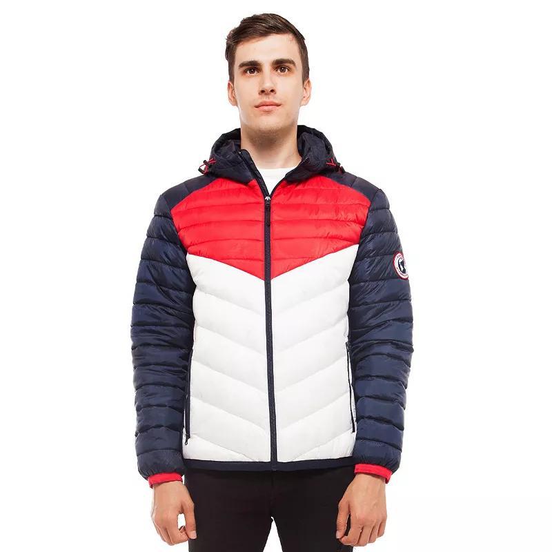 Men's Rokka&Rolla Lightweight Hooded Puffer Jacket, Size: XL, Black Green Product Image