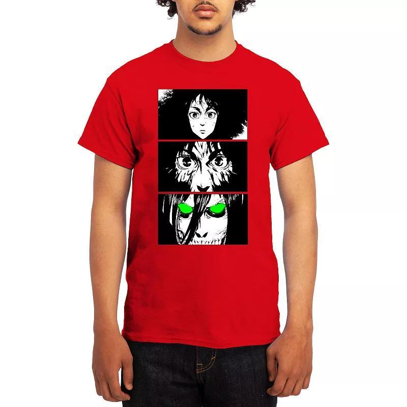 Men's Attack on Titan Alphabet Soup Graphic Tee, Size: Large, Grey Red Product Image