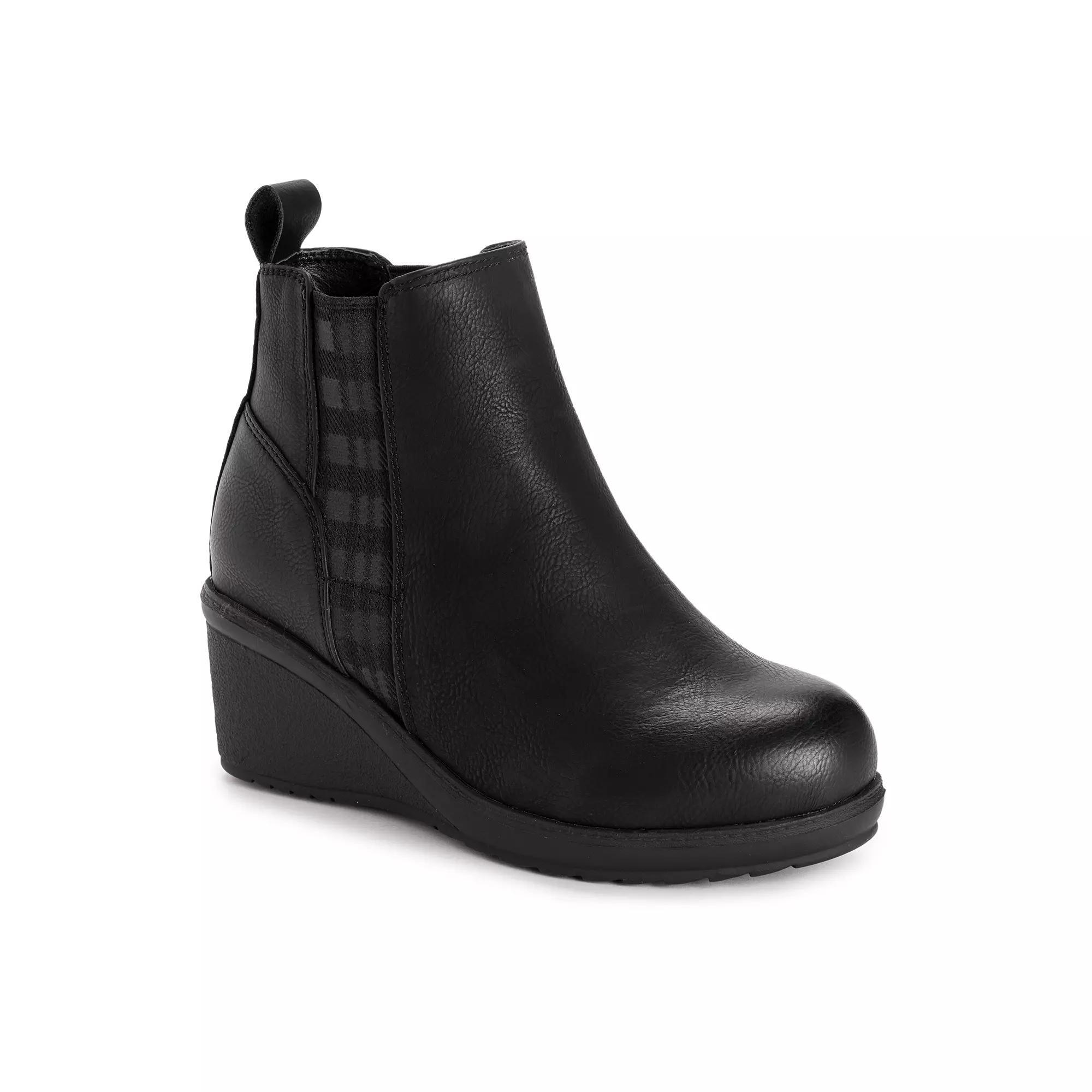 MUK LUKS England Women's Wedge Ankle Boots, Size: 8, Brown Product Image
