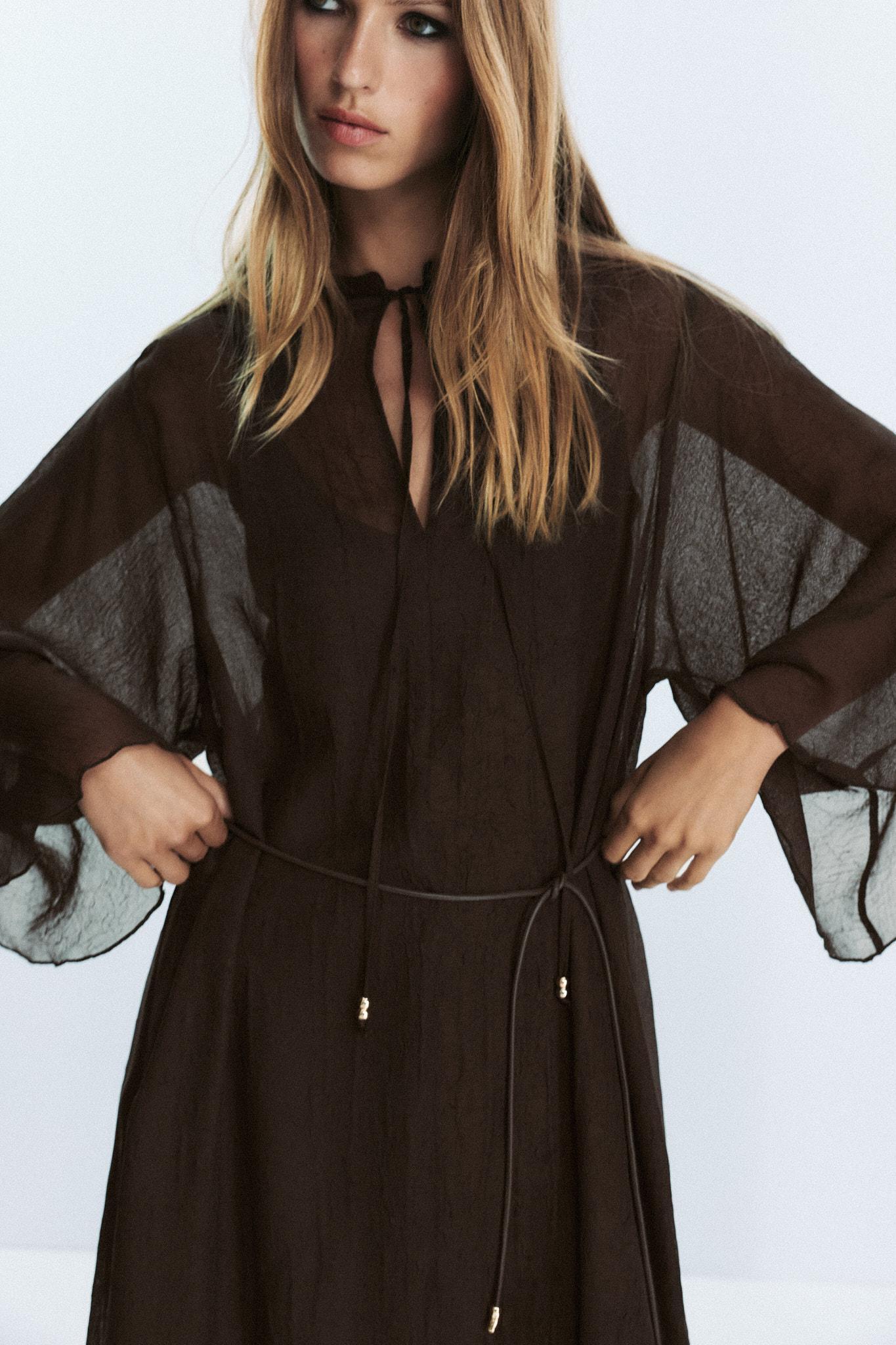 BELTED CAFTAN DRESS Product Image