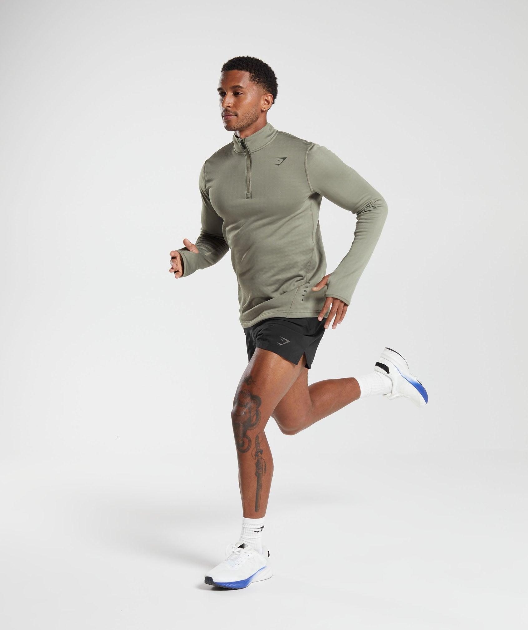 Gymshark Sport 1/4 Zip - Linen Brown Male Product Image