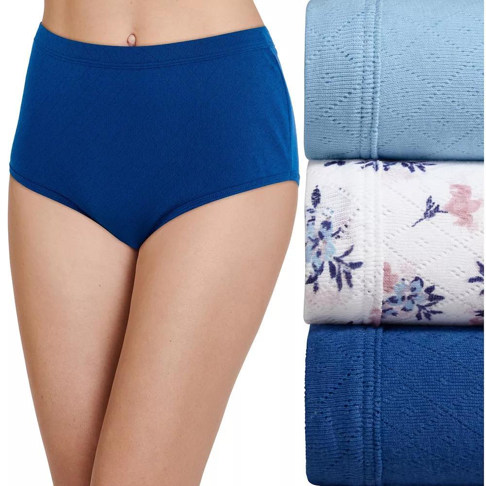 Womens Jockey Elance Breathe 3-pack Pointelle Briefs Panty Set 1542 Purple Veil Asst Product Image