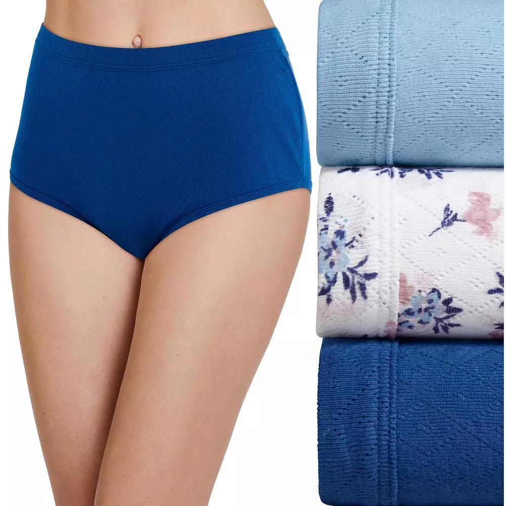 Womens Jockey Elance Breathe 3-pack Pointelle Briefs Panty Set 1542 Purple Veil Asst Product Image