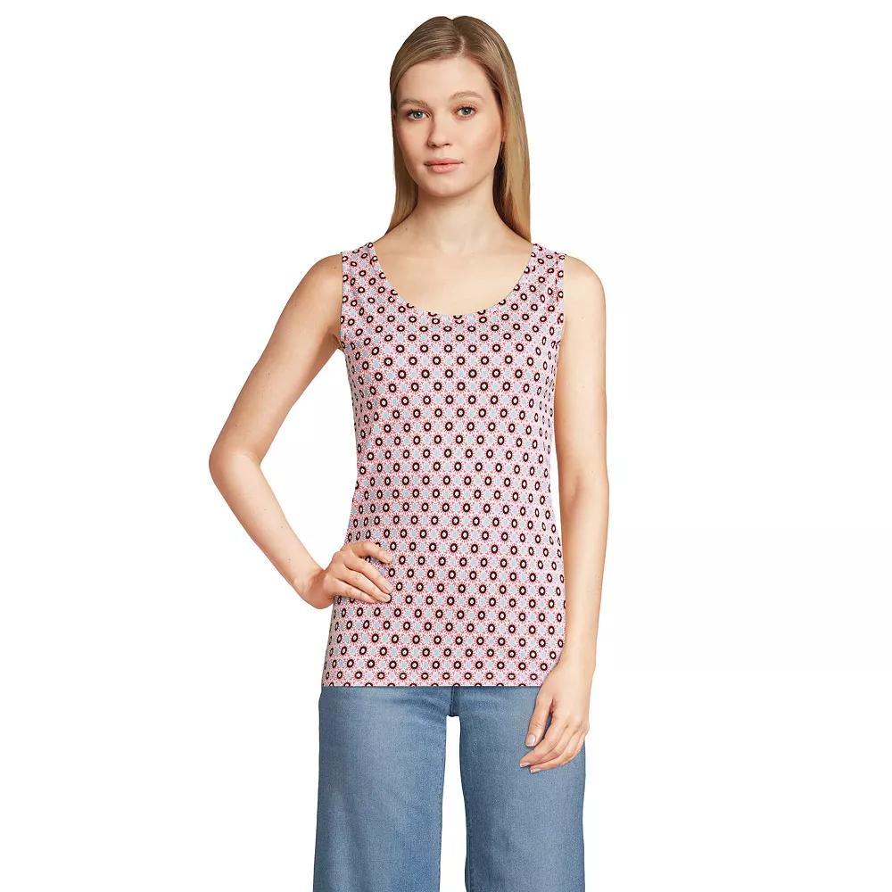 Women's Lands' End Cotton Tank Top, Size: XL, White Product Image