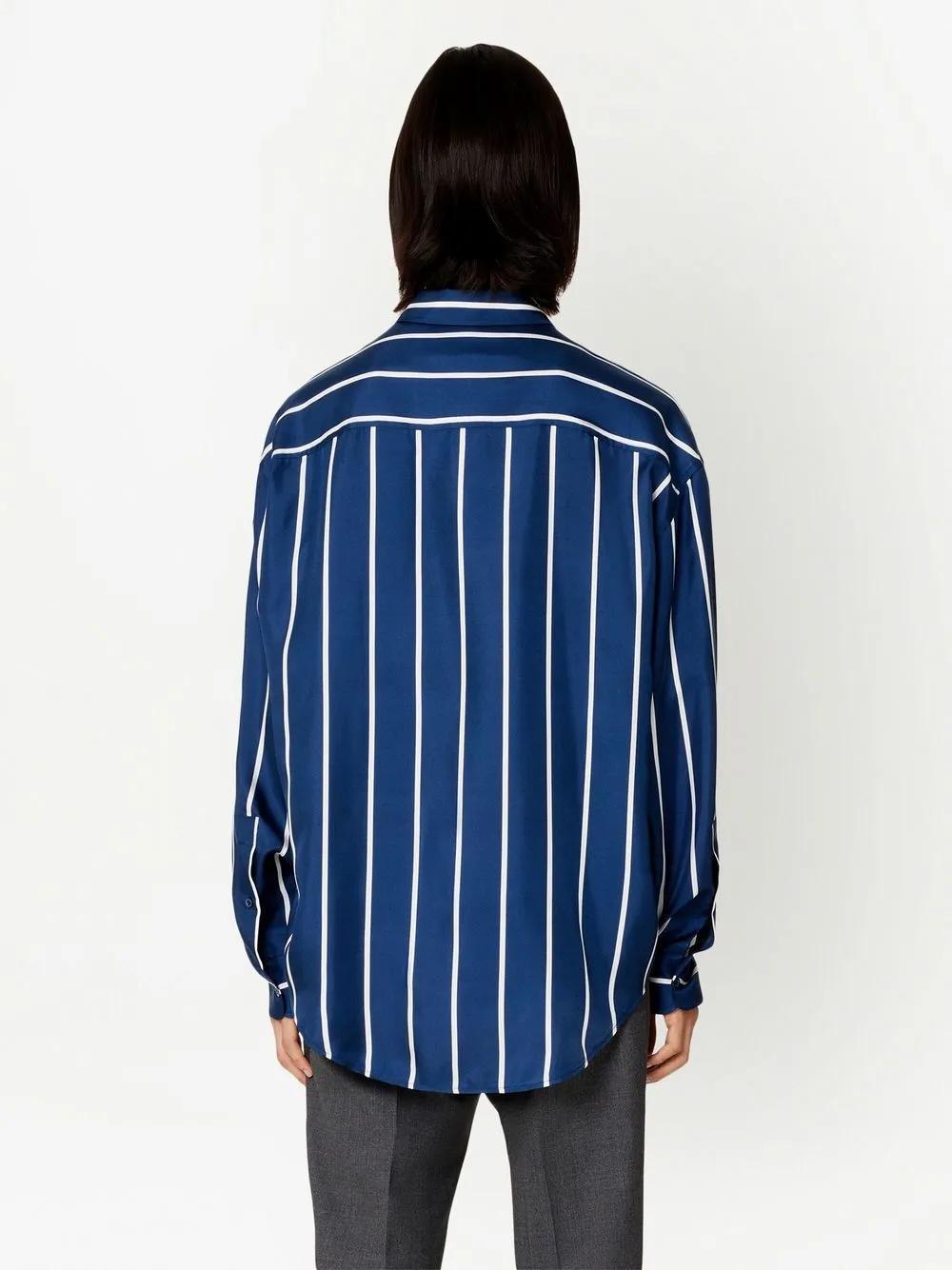 striped button-up shirt Product Image