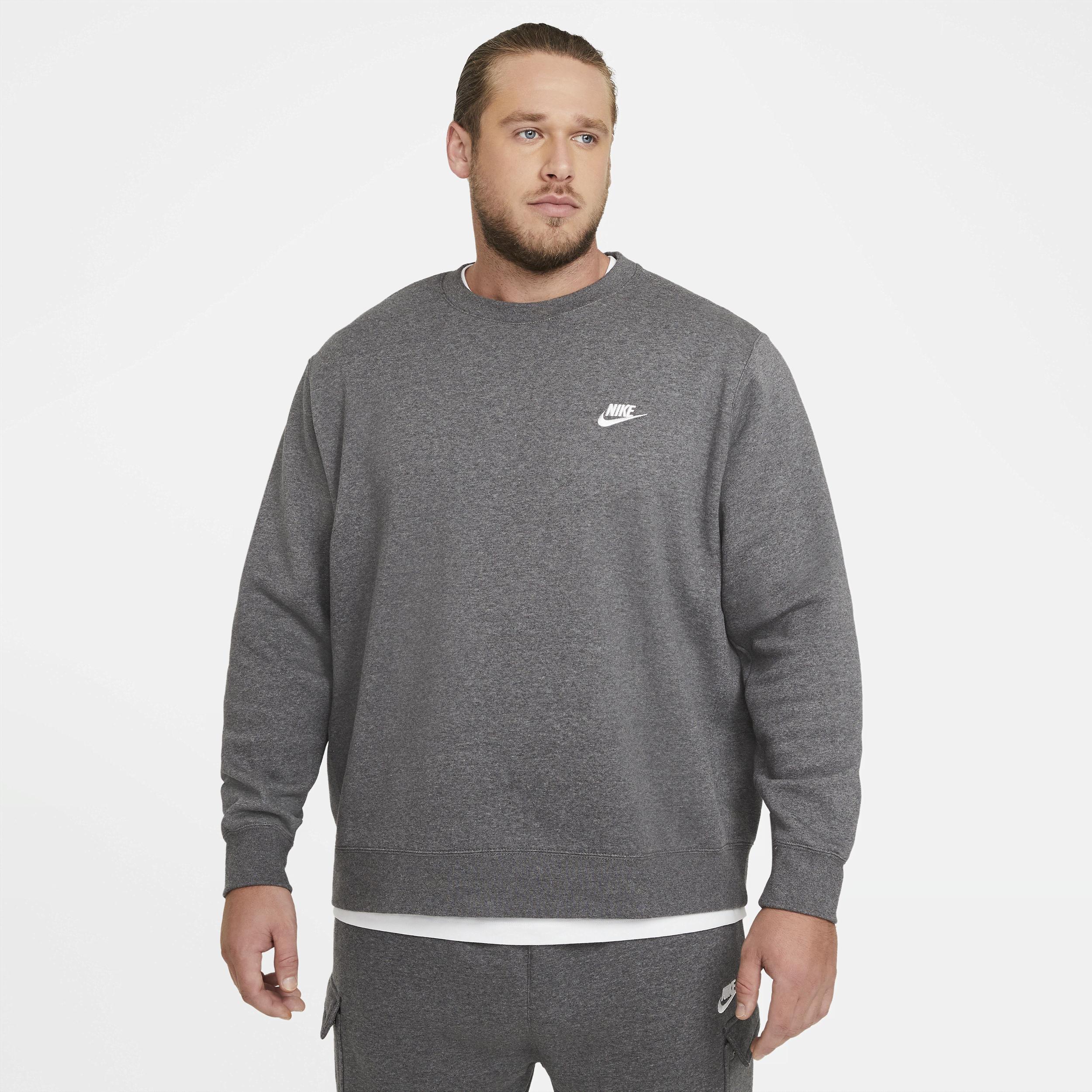 Men's Nike Club Fleece Crew, Size: Large, Dark Gray Grey Product Image