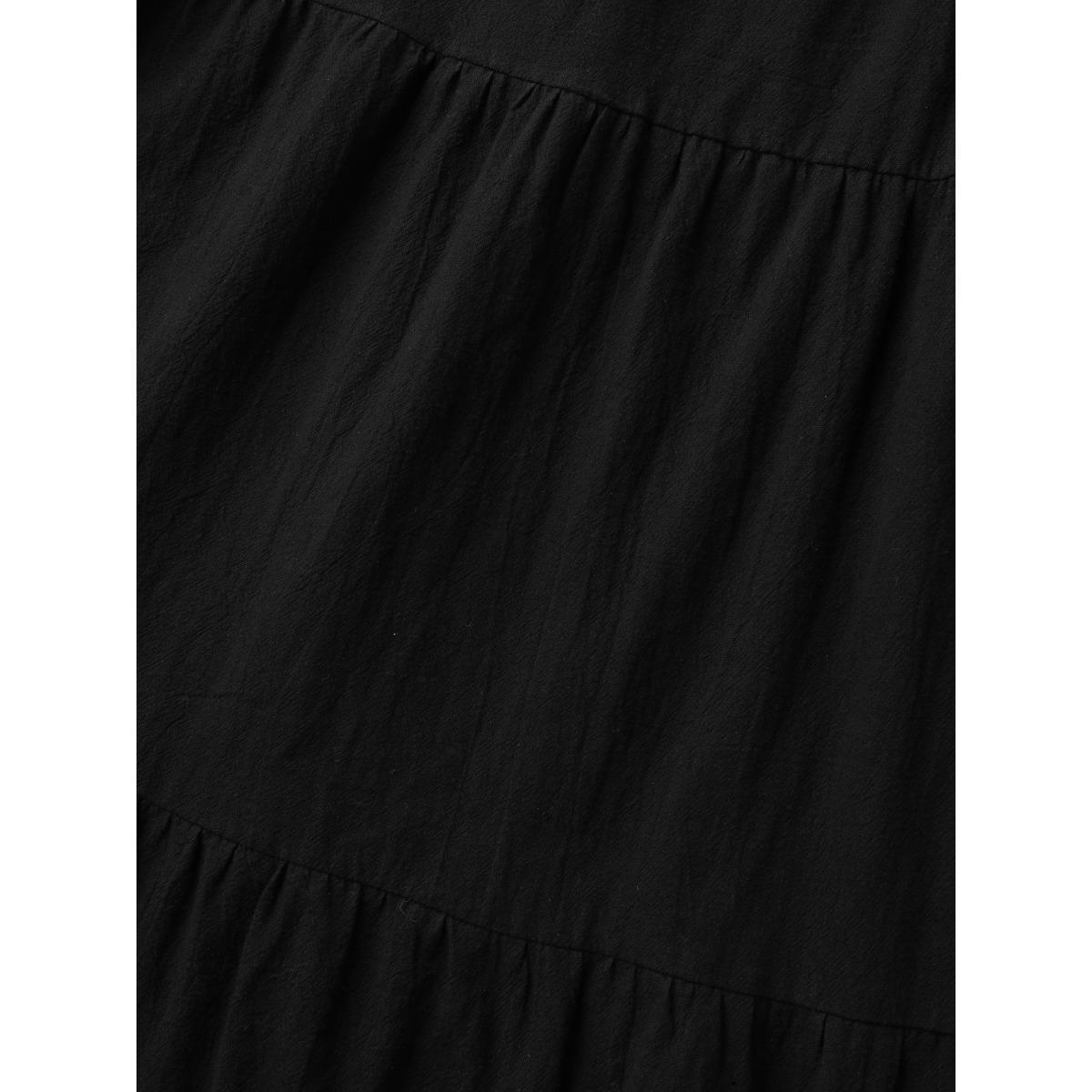 Plus Size Pure Cotton Diagonal Pockets Midi Dress Black Women Square Neck Sleeveless Curvy BloomChic 10/M Product Image