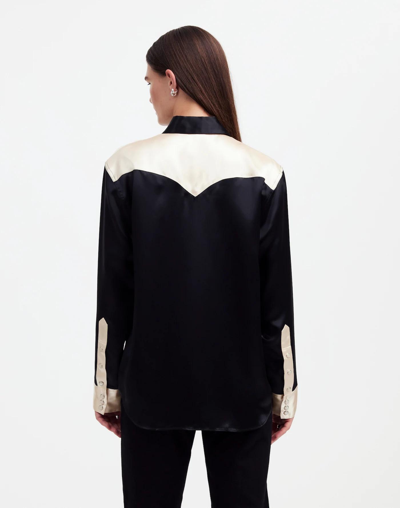 Alexa Chung for Madewell Satin Western Shirt Product Image