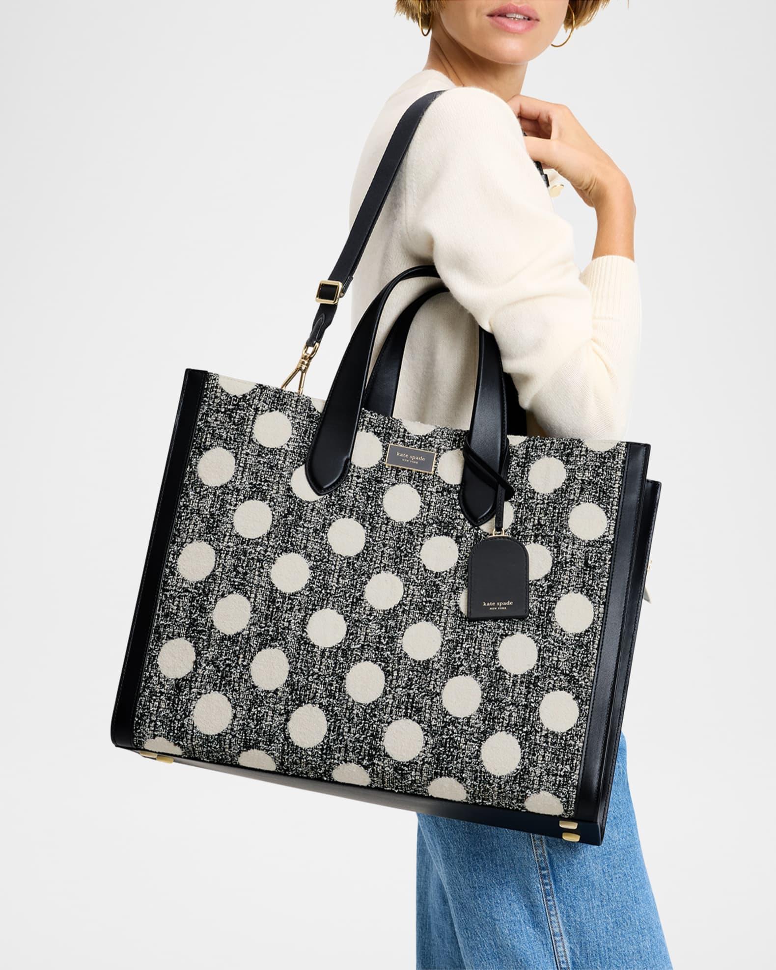 manhattan large polk dot tweed tote bag Product Image