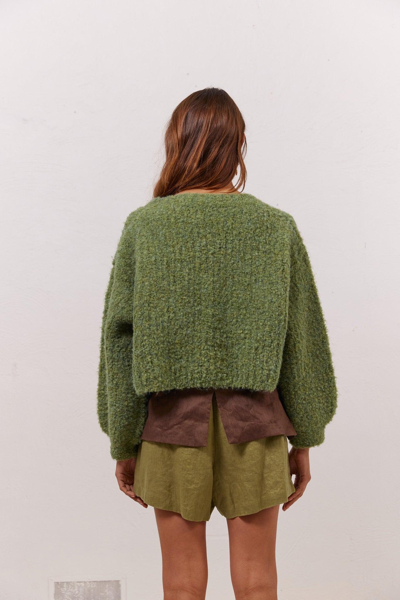Elsie Knit Cardigan Green Product Image