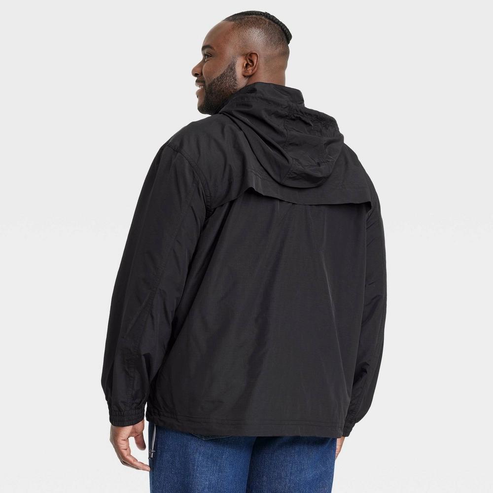 Mens Big & Tall Elevated Rain Coat - Goodfellow & Co Black 5XL Product Image