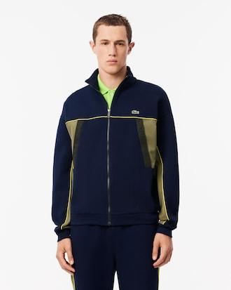 Men's Loose Fit Zip-Up Piqué Sweatshirt Product Image