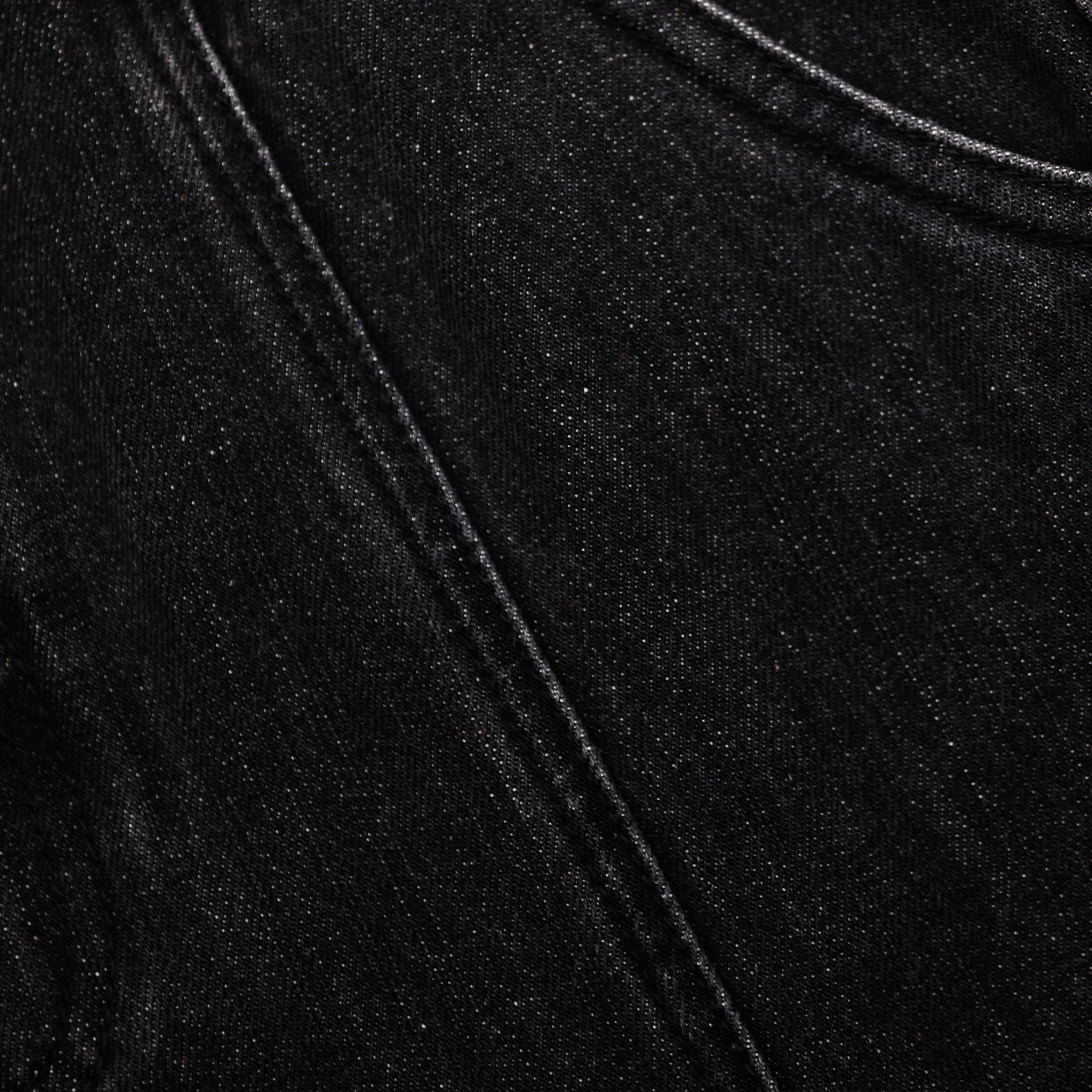 Black Flared Denim Midi Skirt Product Image