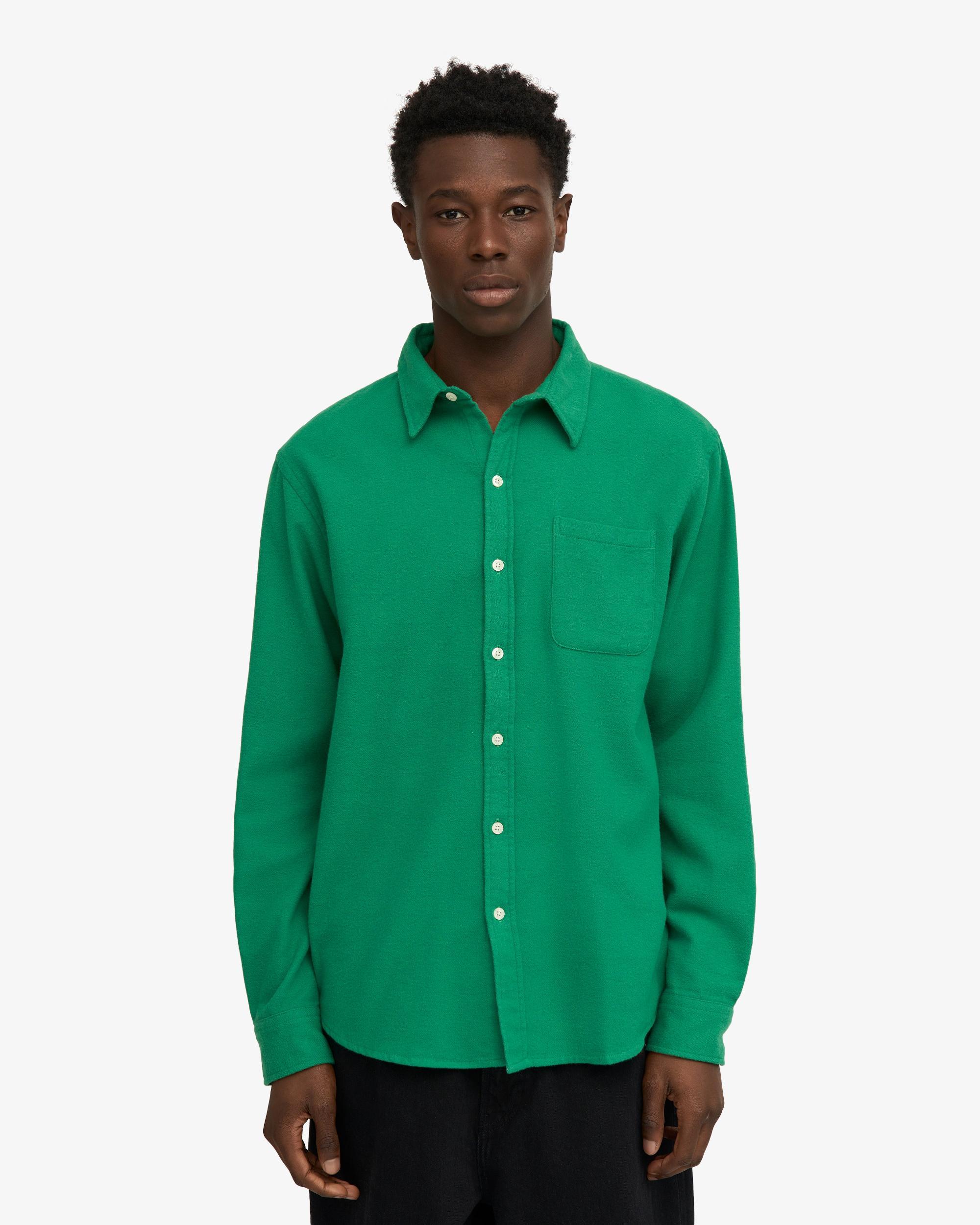 Organic Flannel Shirt - Ocean Green Product Image