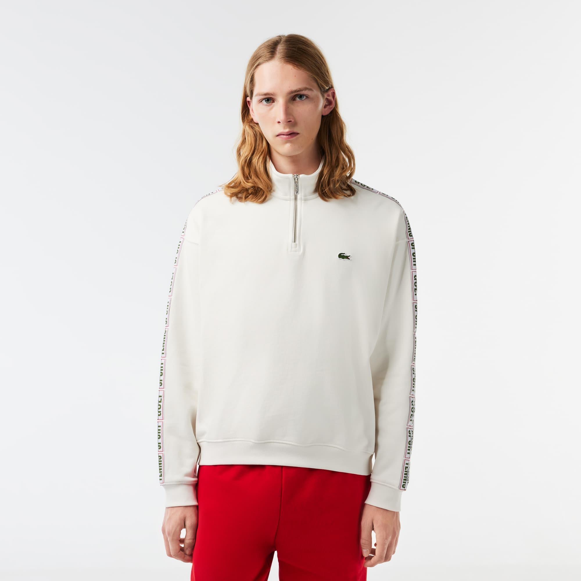 Men's Loose Fit Two-Tone Logo Striped Sweatshirt Product Image