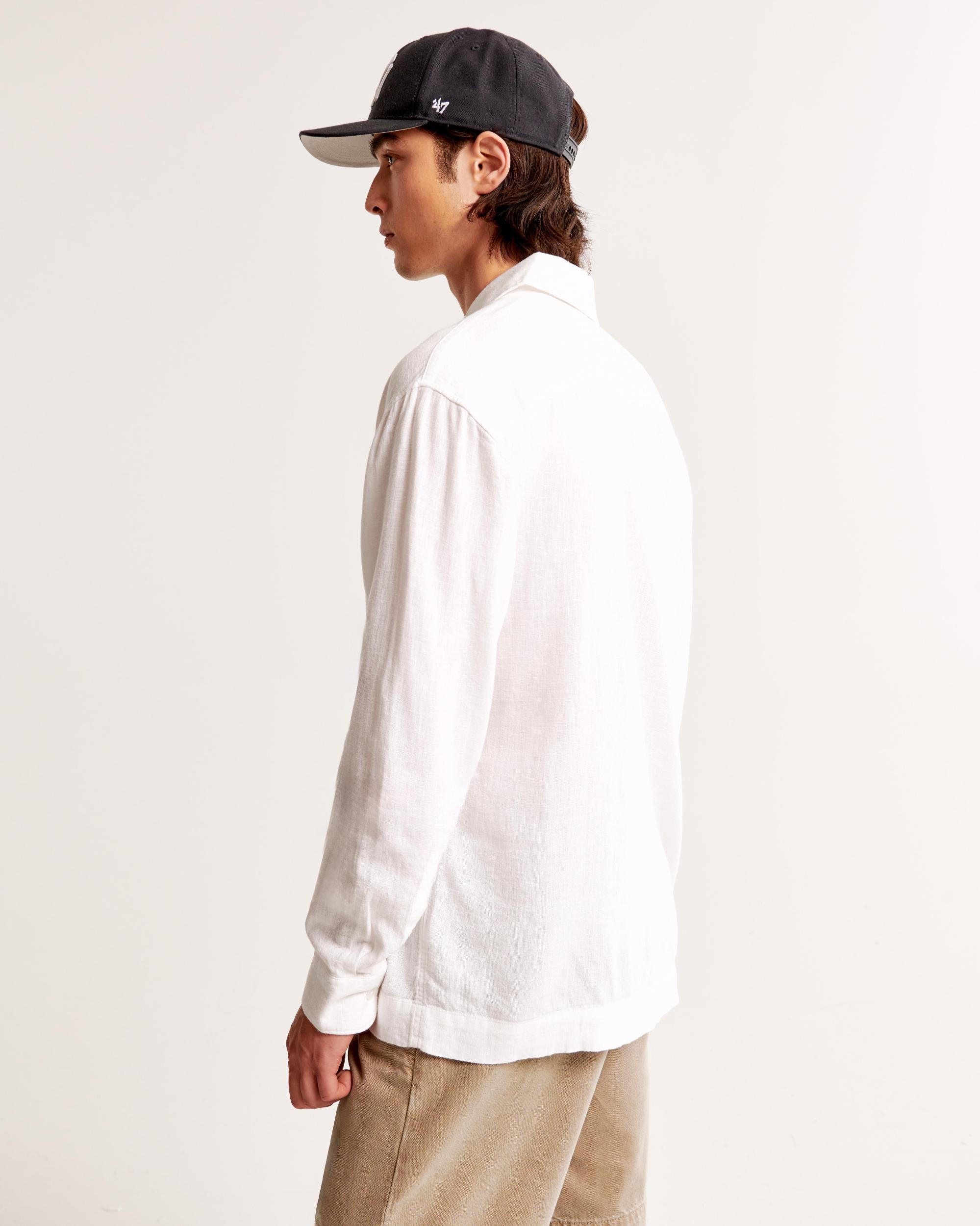 Long-Sleeve Summer Linen-Blend Popover Product Image