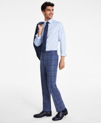 Calvin Klein Mens Slim-Fit Wool Blend Stretch Plaid Suit Separate Pants Product Image