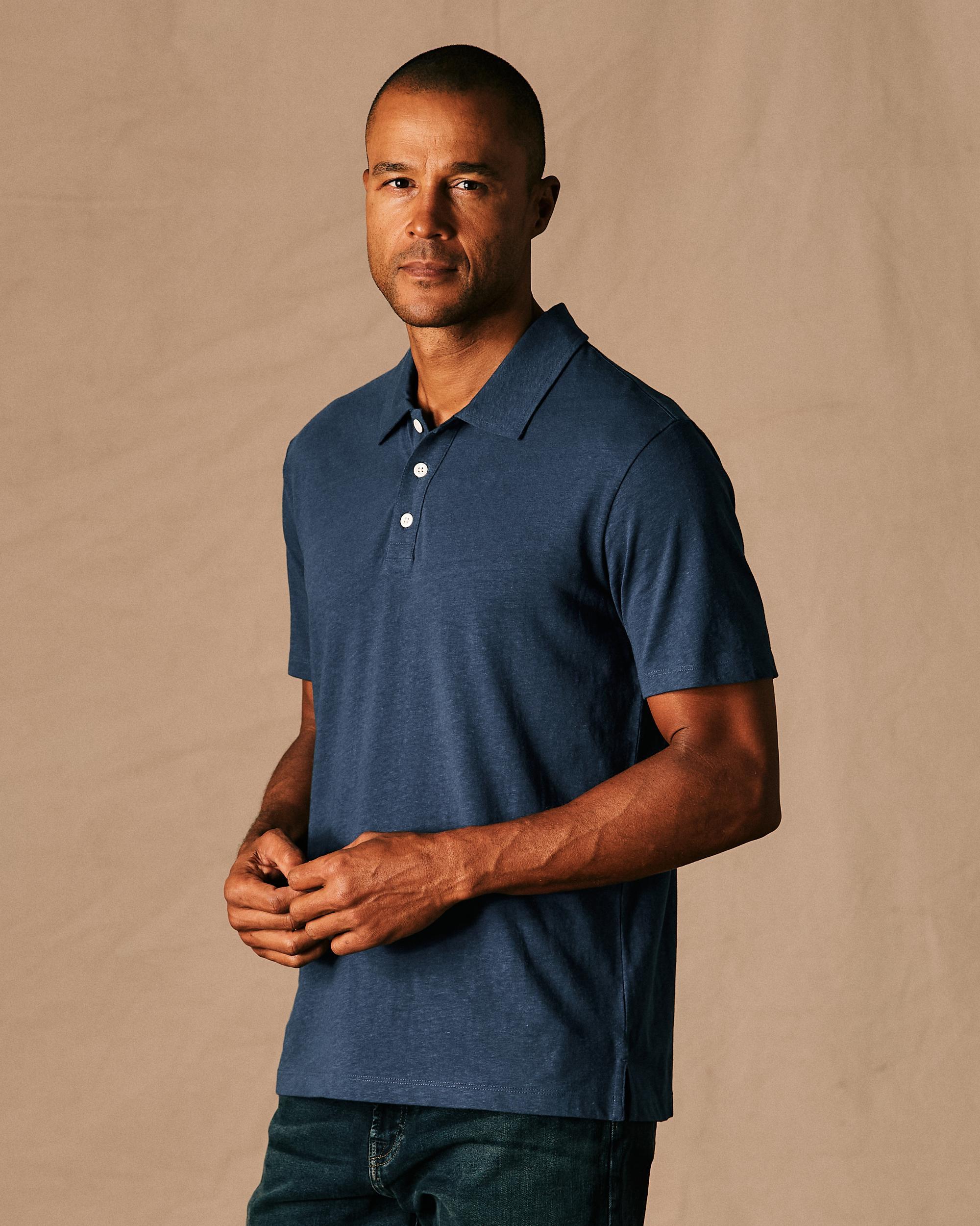 Cotton Hemp Polo Shirt Product Image