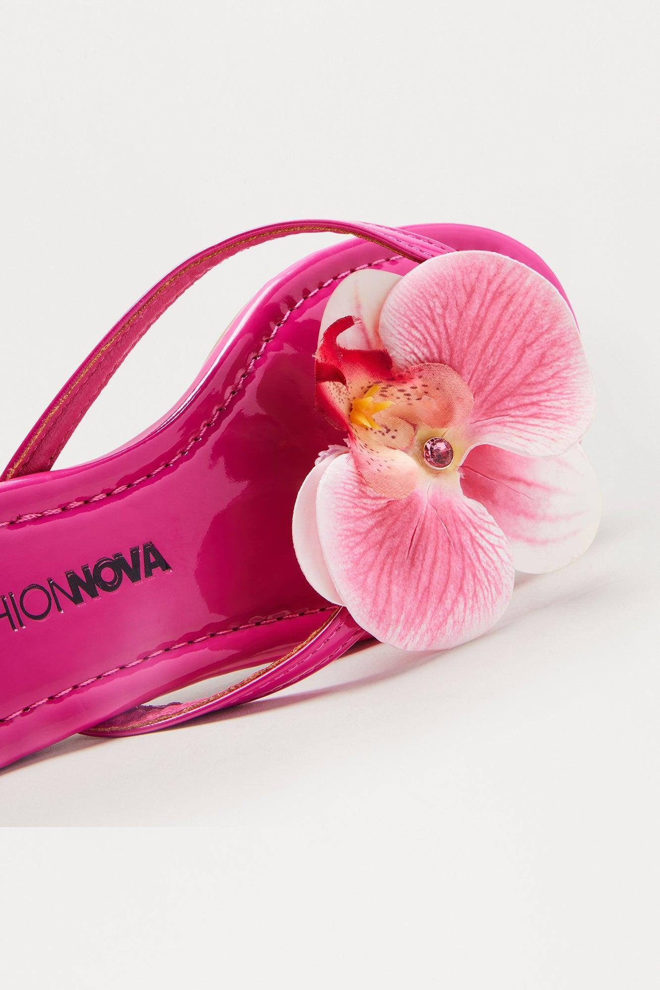 Aqua Flower Flip Flops - Pink Product Image