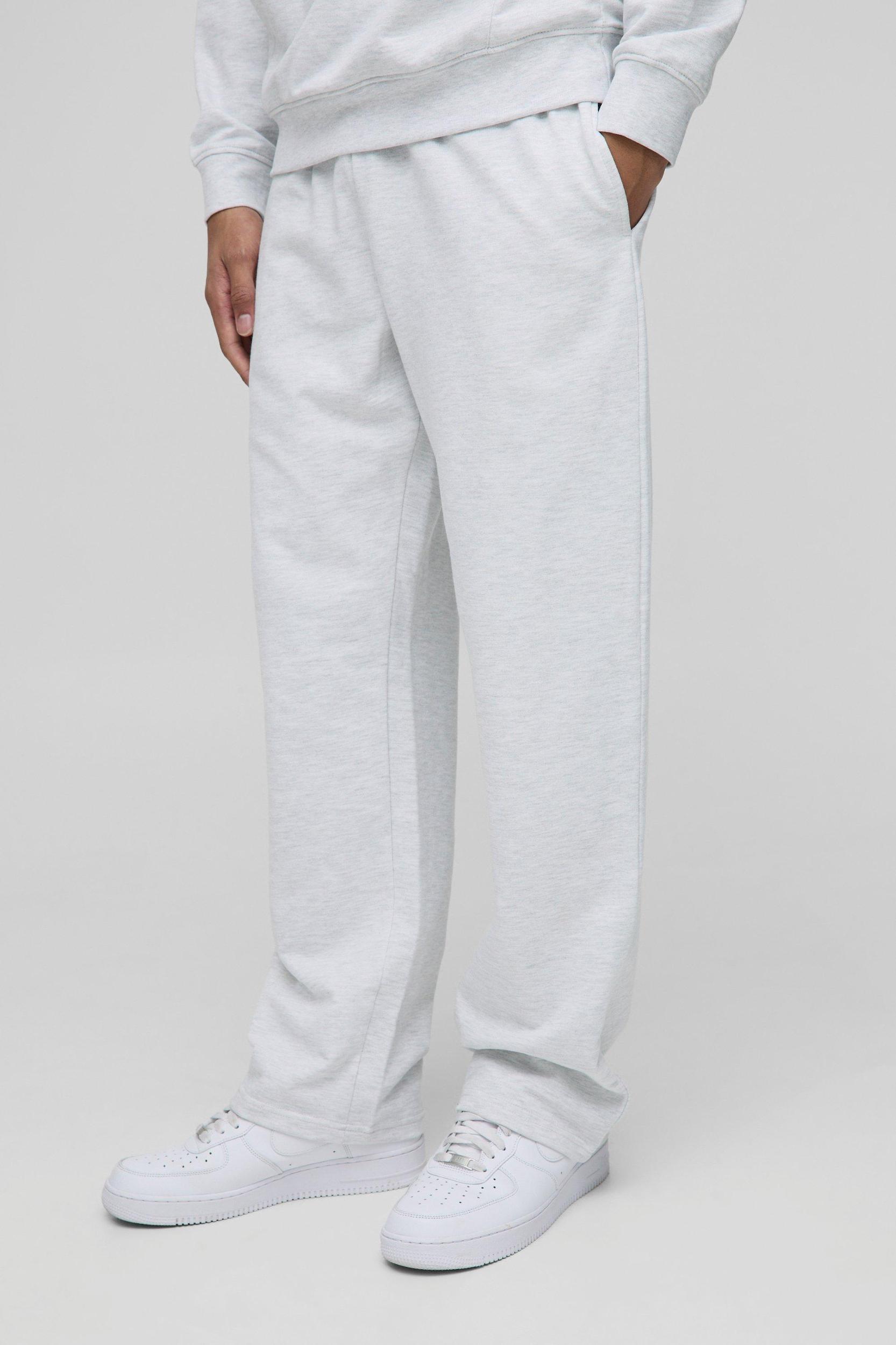 Mens 260GSM Loopback Basic Straight Leg Sweatpants - Black Product Image