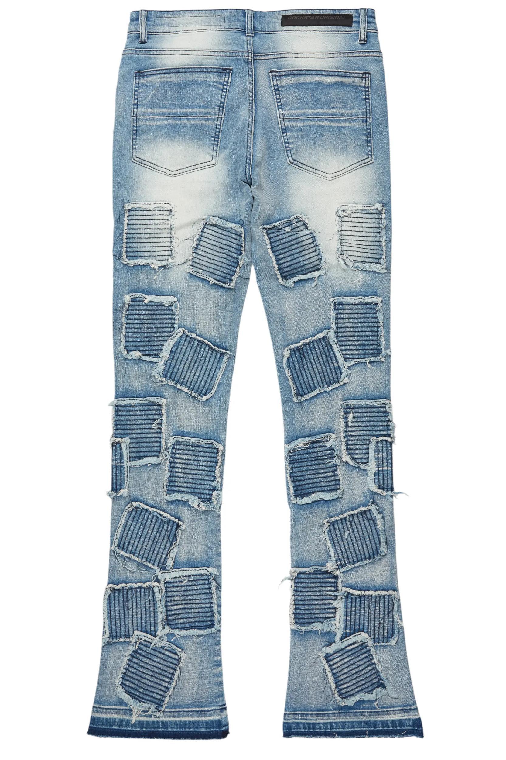 Gawel Blue Stacked Flare Jean Male Product Image