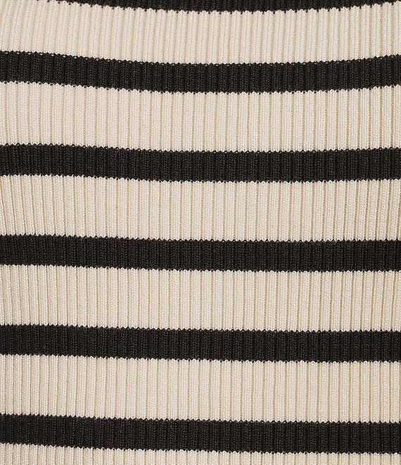 Signature 8 Crew Neck Sleeveless Stripe Rib Tank Top Product Image
