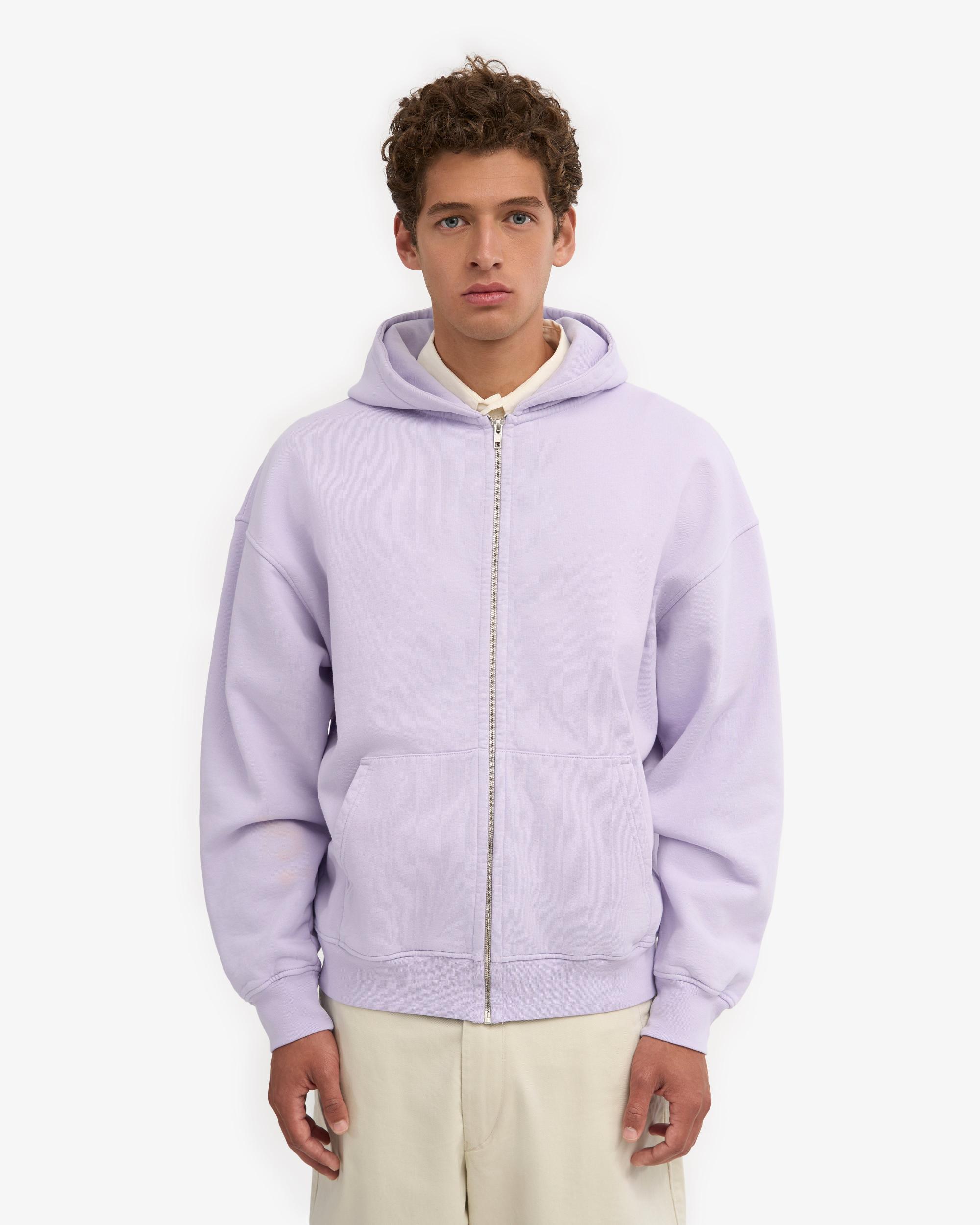 Organic Oversized Zip Hood - Soft Lavender Product Image