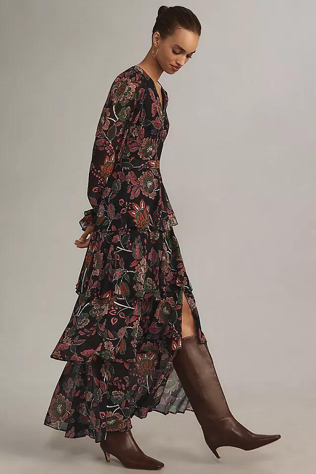 Hutch Long-Sleeve V-Neck Wrap Maxi Dress Product Image