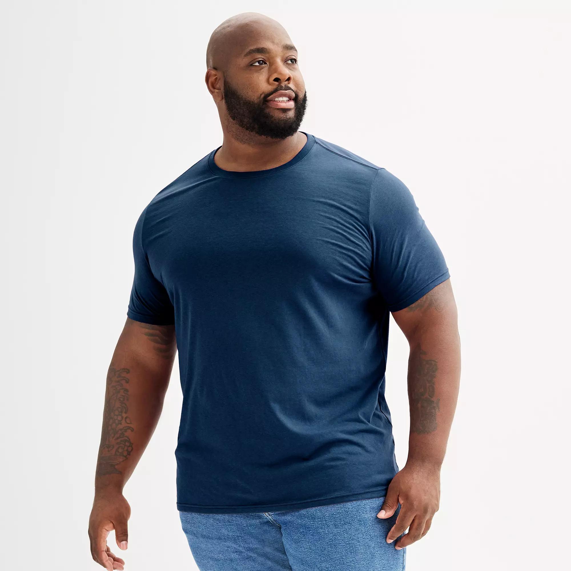 Big & Tall Sonoma Goods For Life® Short Sleeve Crewneck T-Shirt, Men's, Size: Medium Tall, Mineral Blue Product Image