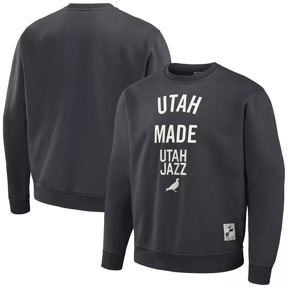 Men's NBA x Staple Anthracite Philadelphia 76ers Plush Pullover Sweatshirt, Size: Small, 76r Grey Product Image