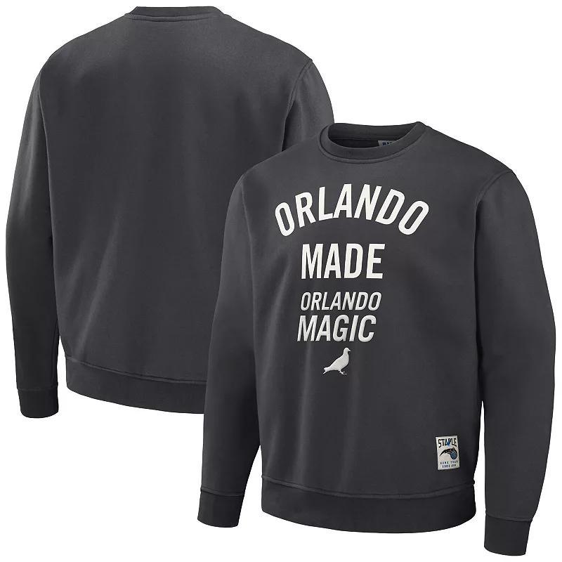 Men's NBA x Staple Anthracite Toronto Raptors Plush Pullover Sweatshirt, Size: XL, Rpt Grey Product Image